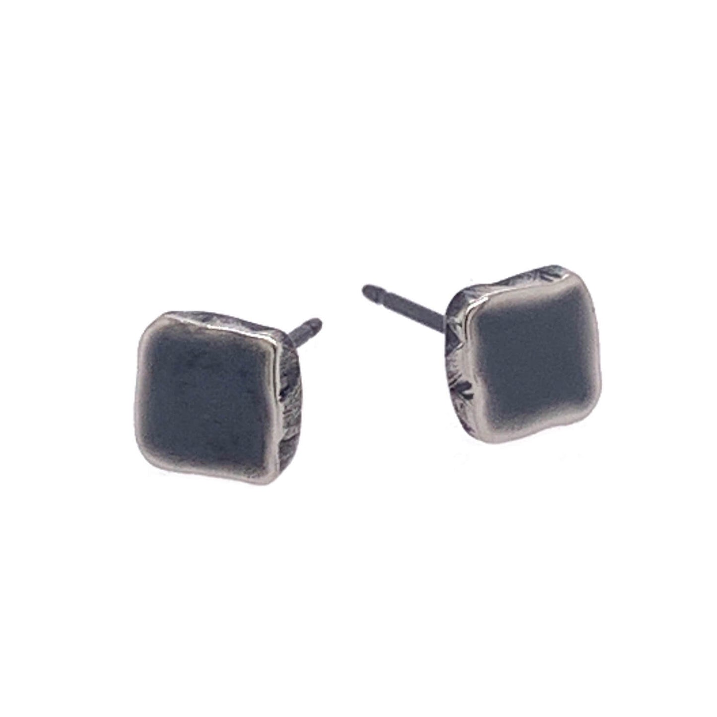 Titanium Square Stud Earrings - Natural Tones