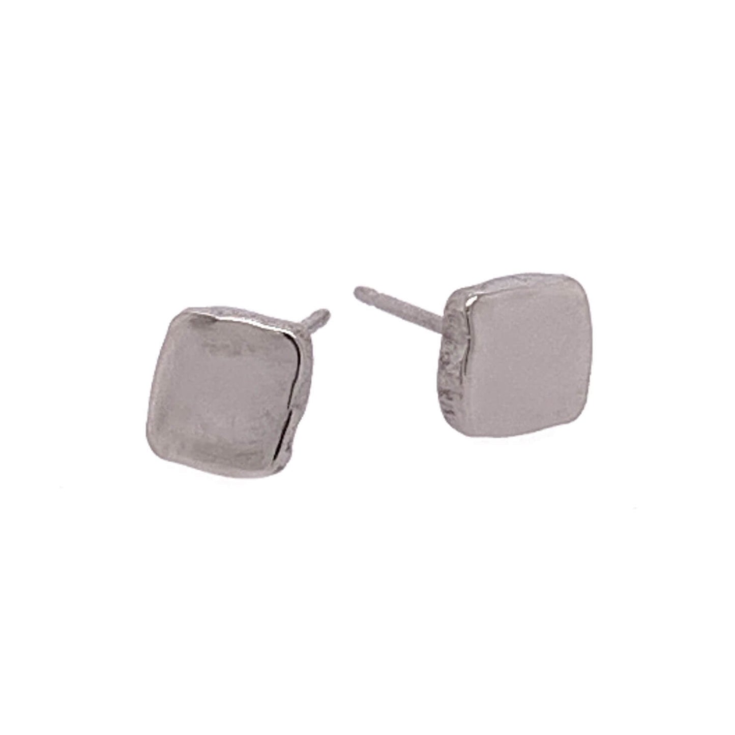 Titanium Square Stud Earrings - Natural Tones