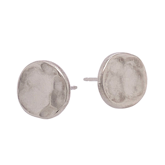 Titanium Hammered Stud Earrings - Natural Tones