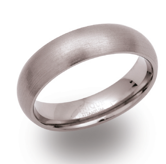 Titanium Brushed Court Ring, 6mm