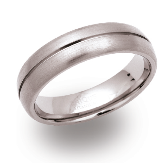 Titanium Brushed Court Ring, 6mm